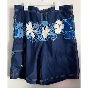 American Eagle Outfitters • Blue Tropical Floral Swim Shorts